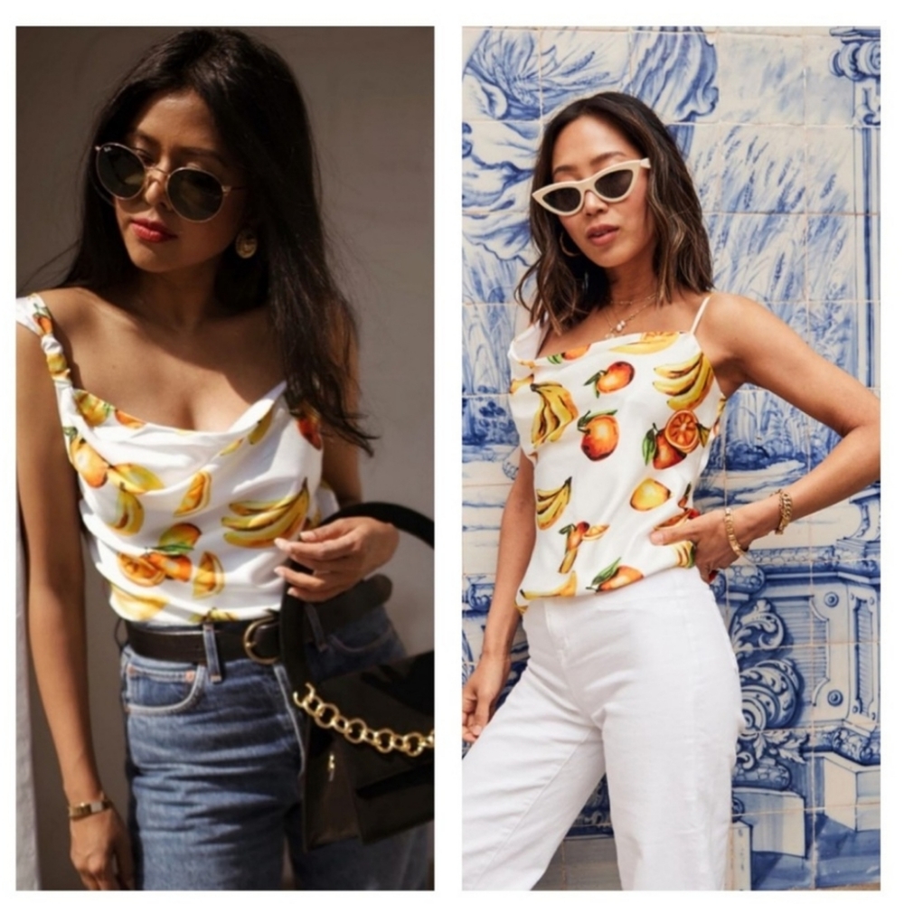 Song of Style Lana Top - Asymmetrical Cowl Neck Cami